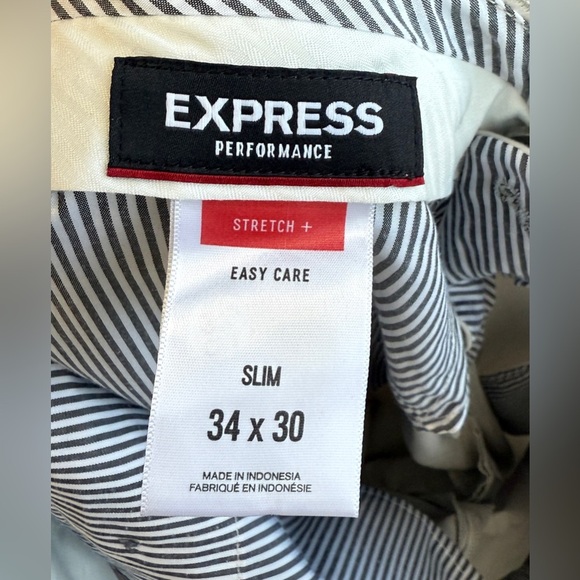 Express Performance Stretch + Easy Care Light Greige Slim 34x30 Pants NWOT - Picture 4 of 4